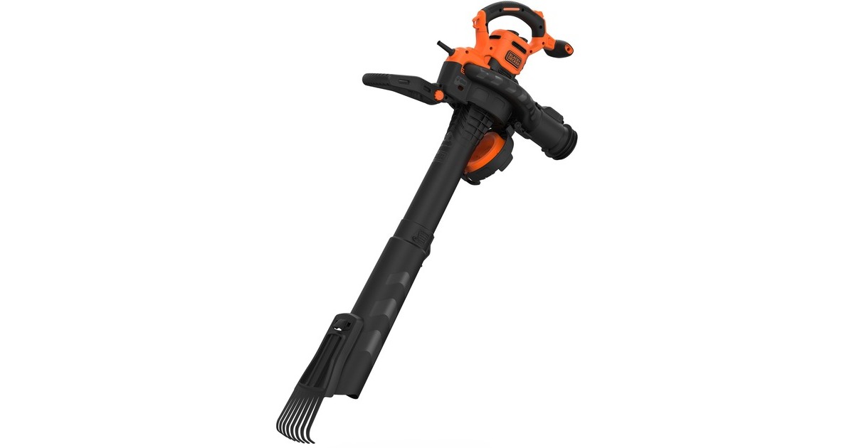 BLACK+DECKER 3-in-1 Elektro-Laubsauger BEBLV301-QS, Laubsauger/Laubbläser(schwarz/orange, 3.000 Watt)