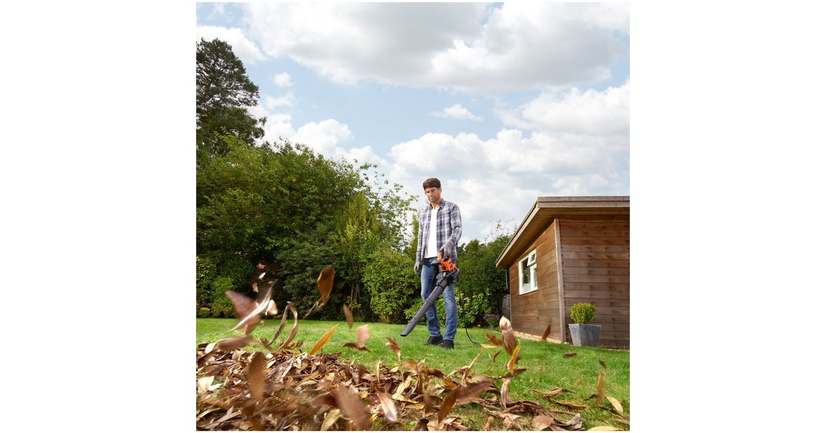 BLACK+DECKER 3-in-1 Elektro-Laubsauger BEBLV301-QS, Laubsauger/Laubbläser(schwarz/orange, 3.000 Watt)