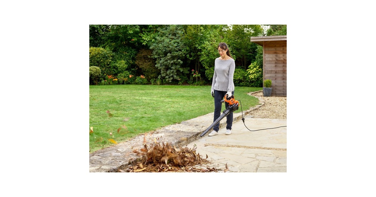 BLACK+DECKER 3-in-1 Elektro-Laubsauger BEBLV301-QS, Laubsauger/Laubbläser(schwarz/orange, 3.000 Watt)