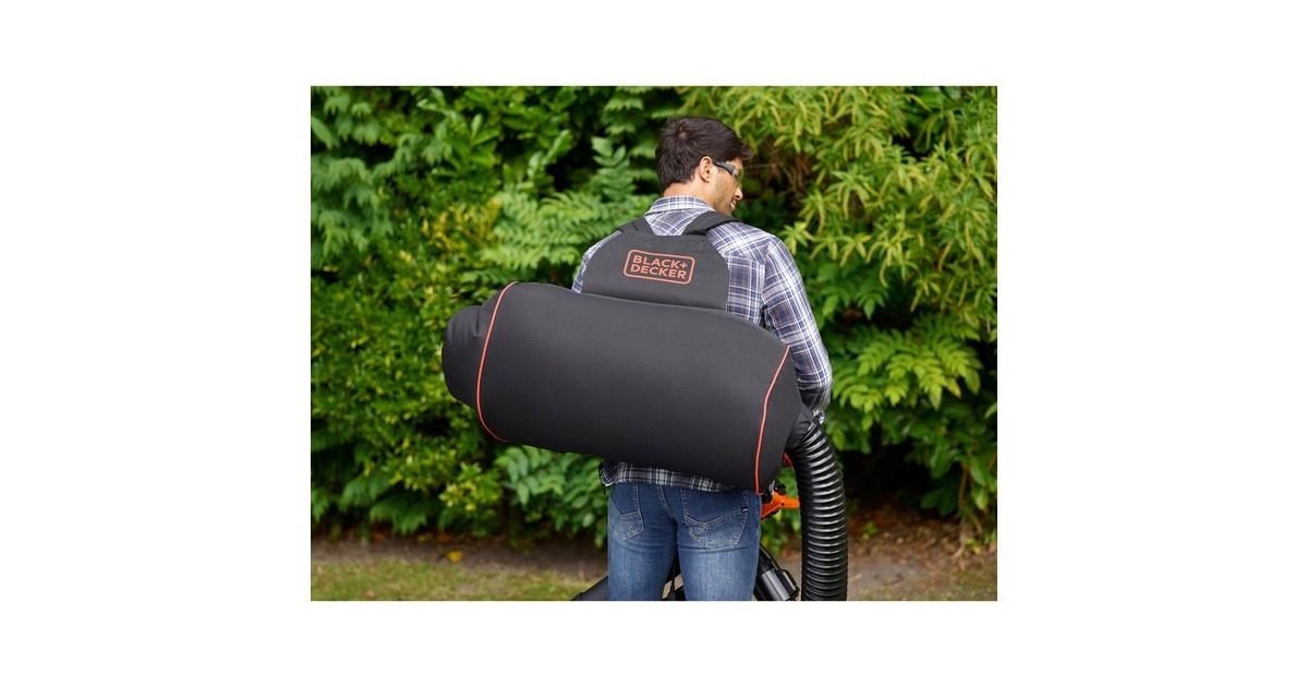 BLACK+DECKER 3-in-1 Elektro-Laubsauger BEBLV301-QS, Laubsauger/Laubbläser(schwarz/orange, 3.000 Watt)