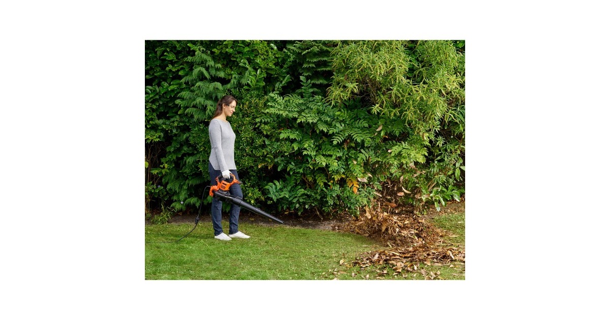 BLACK+DECKER 3-in-1 Elektro-Laubsauger BEBLV301-QS, Laubsauger/Laubbläser(schwarz/orange, 3.000 Watt)