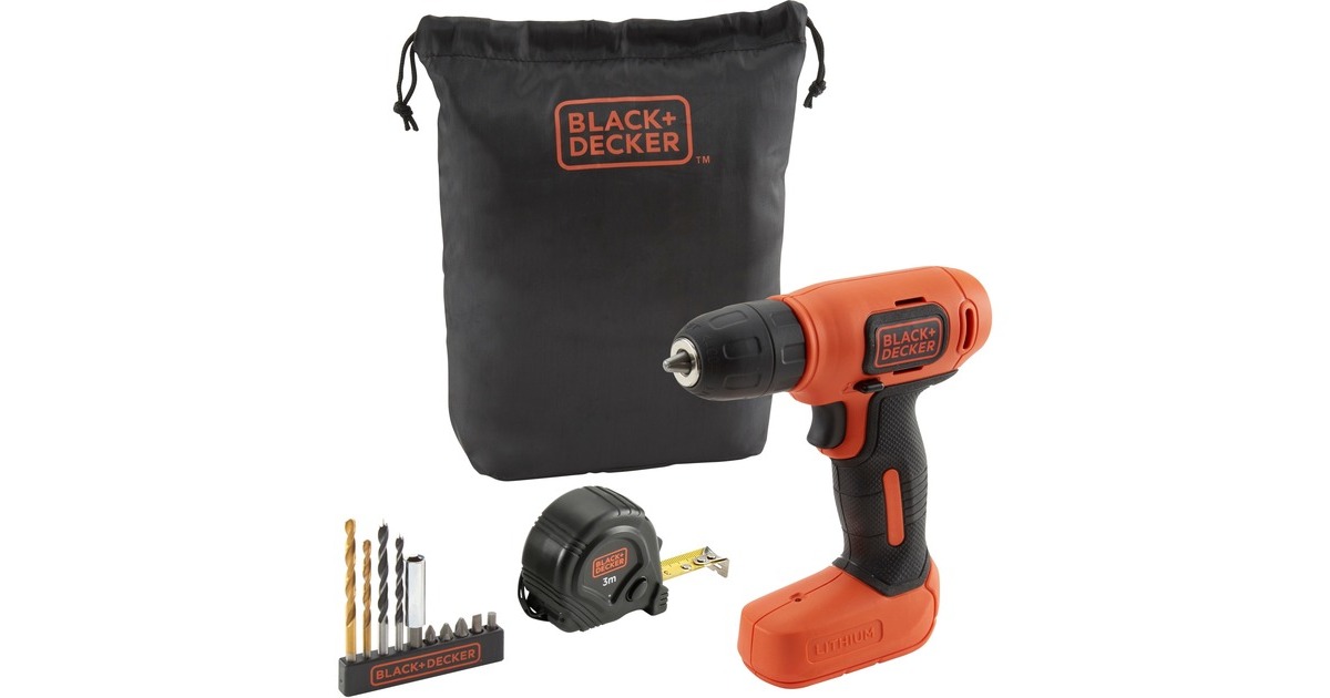 BLACK+DECKER Akku-Bohrschrauber BDCD8GPA, 7,2Volt(orange/schwarz, Li-Ionen Akku 1,5Ah, inkl. Bitsatz)