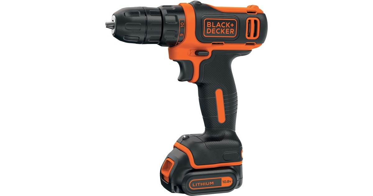BLACK+DECKER Akku-Bohrschrauber BDCDD12, 10,8Volt(schwarz/orange, Li-Ionen Akku 1,5Ah)