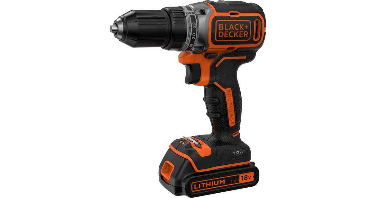 BLACK+DECKER Akku-Bohrschrauber BL186K, 18Volt(schwarz/orange, Li-Ionen Akku 1,5Ah, Koffer)