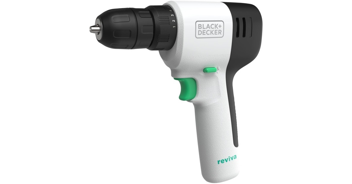 BLACK+DECKER Akku-Bohrschrauber reviva, 12Volt(weiß/schwarz, integrierter Li-Ion-Akku 1,5Ah)