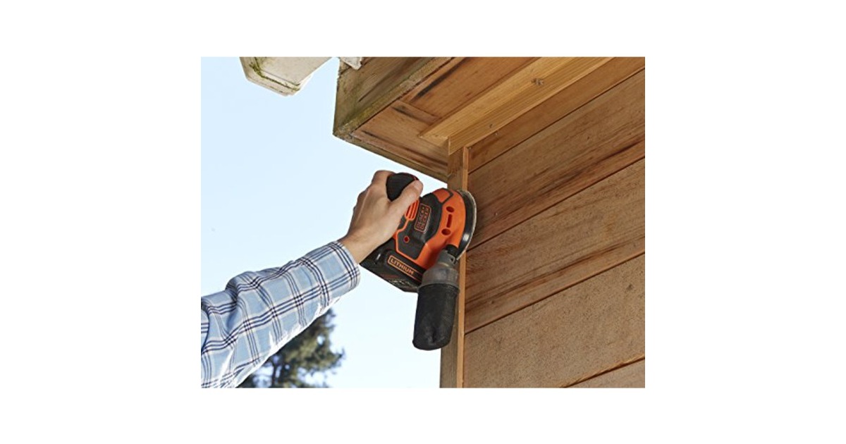 BLACK+DECKER Akku-Exzenterschleifer BDCROS18-QW, 18Volt(orange/schwarz, Li-Ionen Akku 1,5Ah)