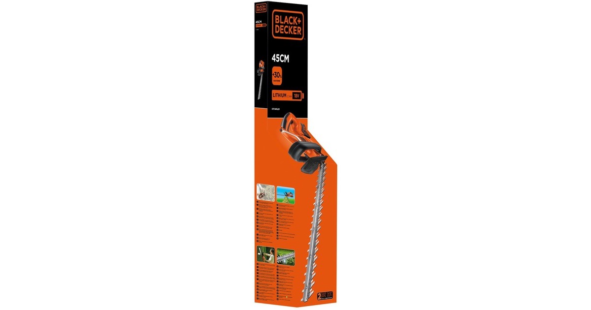 BLACK+DECKER Akku-Heckenschere GTC1845L20, 18 Volt(orange/schwarz, Li-Ionen Akku 2,0 Ah)
