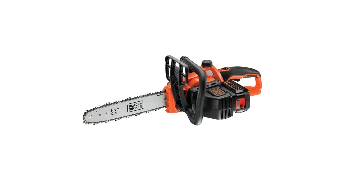 BLACK+DECKER Akku-Kettensäge GKC3630L20, Elektro-Kettensäge(orange/schwarz, Li-Ionen Akku 2,0 Ah)