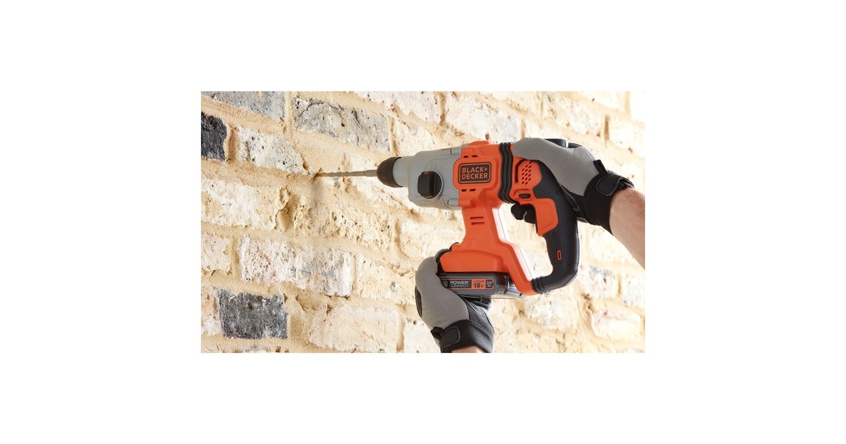 BLACK+DECKER Akku-Kombihammer BCD900B, 18Volt, Bohrhammer(orange/schwarz, ohne Akku und Ladegerät)
