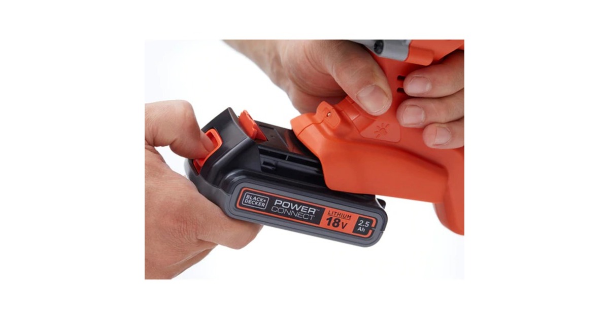 BLACK+DECKER Akku-Kombihammer BCD900E2K, 18Volt, Bohrhammer(orange/schwarz, 2x 2,5Ah Li-Ionen-Akku)