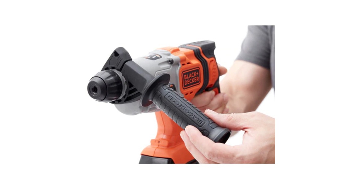 BLACK+DECKER Akku-Kombihammer BCD900E2K, 18Volt, Bohrhammer(orange/schwarz, 2x 2,5Ah Li-Ionen-Akku)