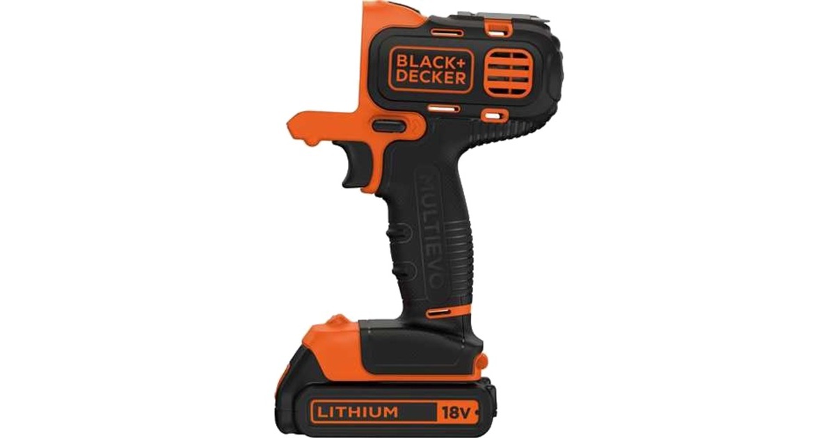 BLACK+DECKER Akku-Multifunktions-Bohrschrauber Multievo MT218K(schwarz/orange, Li-Ionen Akku 1,5Ah, im Koffer)