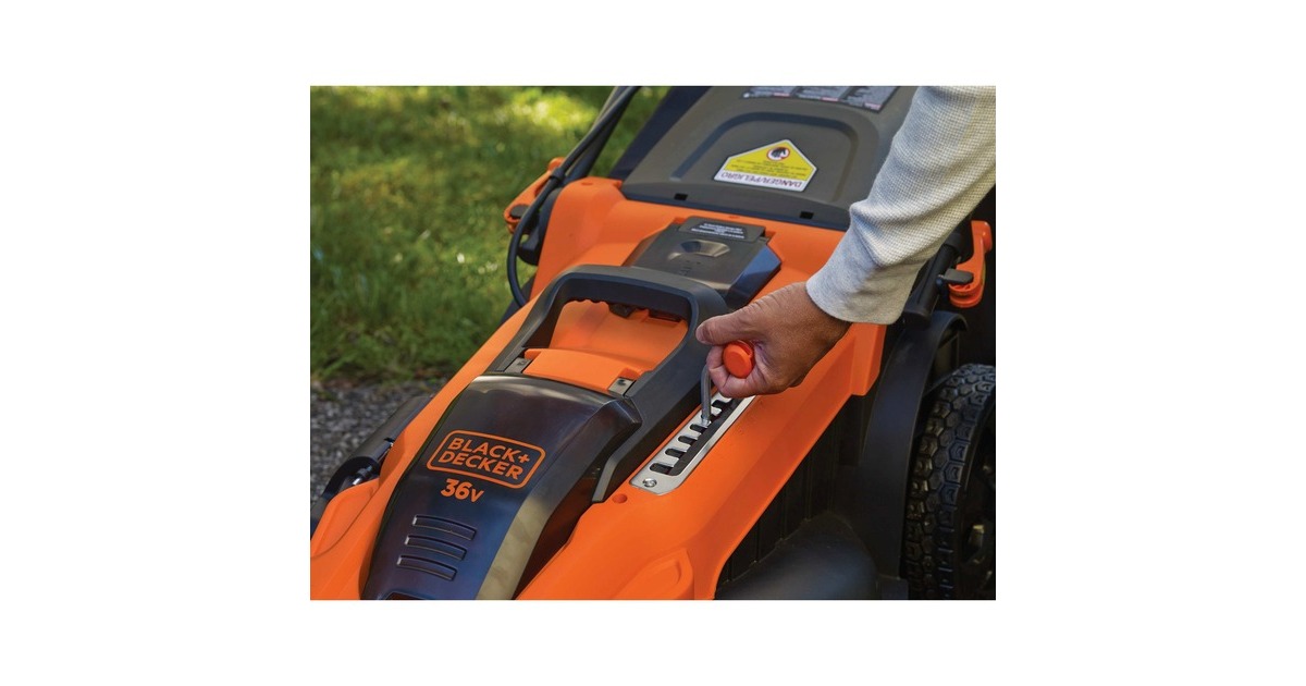 BLACK+DECKER Akku-Rasenmäher CLMA4825L2, 36Volt(orange/schwarz, 2x Li-Ionen Akku 2,5 Ah)