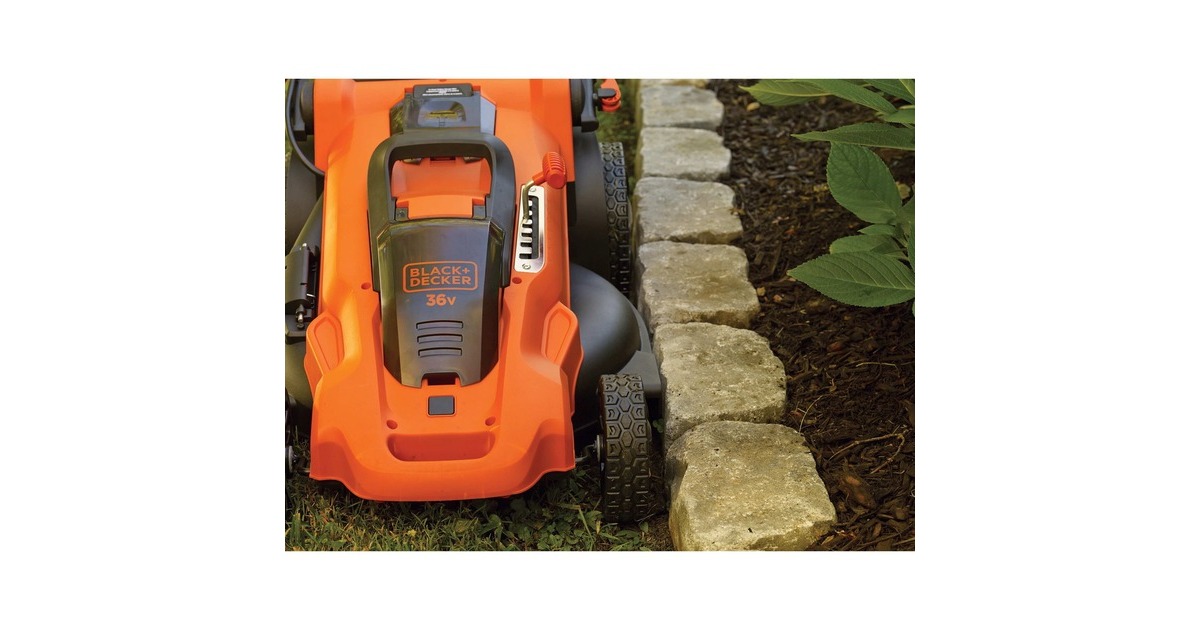 BLACK+DECKER Akku-Rasenmäher CLMA4825L2, 36Volt(orange/schwarz, 2x Li-Ionen Akku 2,5 Ah)