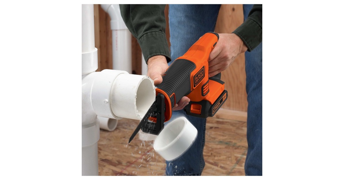 BLACK+DECKER Akku-Säbelsäge BDCR18N, 18Volt(orange/schwarz, ohne Akku und Ladegerät)