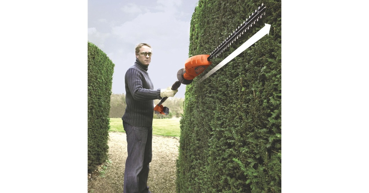 BLACK+DECKER Akku-Stabheckenschere GTC1843L20, 18 Volt(orange/schwarz, Li-Ionen Akku 2,0 Ah)