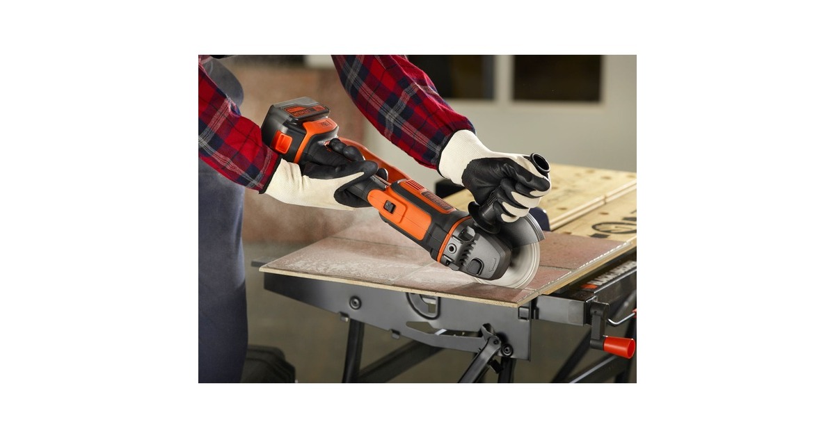 BLACK+DECKER Akku-Winkelschleifer BCG720M1, 18Volt(schwarz/orange, Li-Ionen Akku 4Ah)
