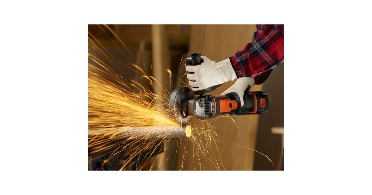 BLACK+DECKER Akku-Winkelschleifer BCG720M1, 18Volt(schwarz/orange, Li-Ionen Akku 4Ah)