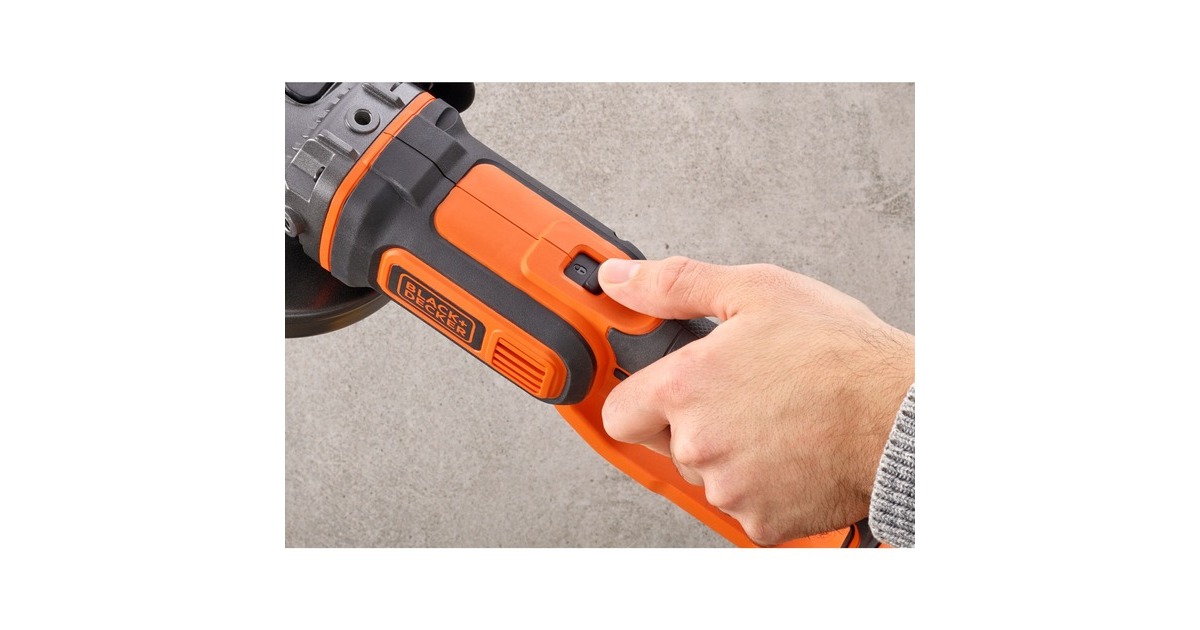 BLACK+DECKER Akku-Winkelschleifer BCG720M1, 18Volt(schwarz/orange, Li-Ionen Akku 4Ah)