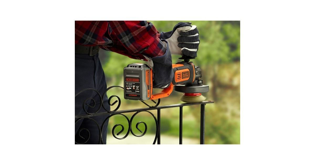 BLACK+DECKER Akku-Winkelschleifer BCG720M1, 18Volt(schwarz/orange, Li-Ionen Akku 4Ah)