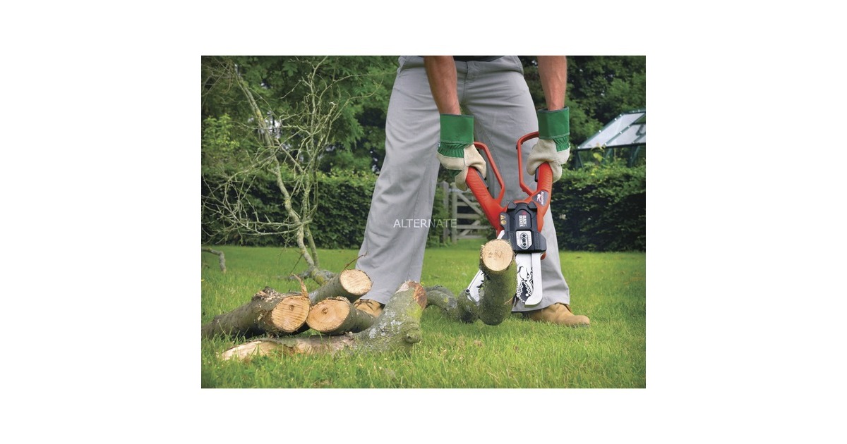 BLACK+DECKER Astschere Alligator GK1000, Astsäge(orange/schwarz, 550 Watt)