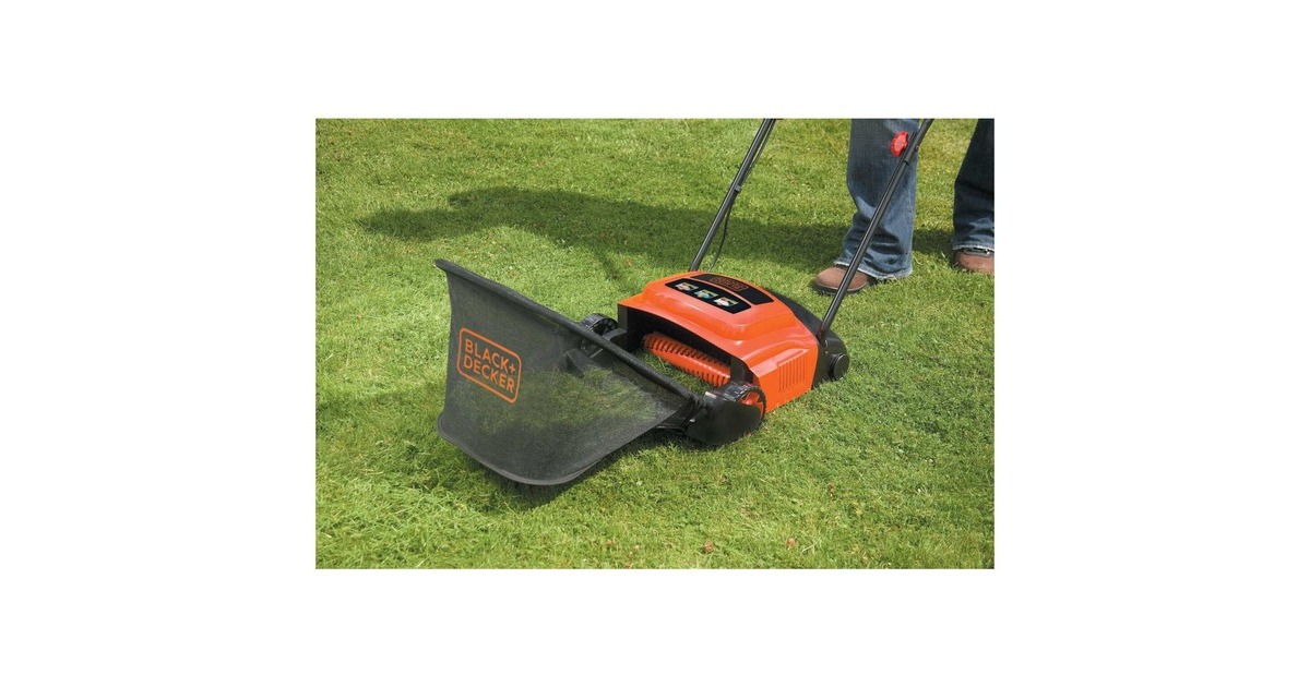 BLACK+DECKER Elektro-Rasenlüfter GD300, Vertikutierer(orange/schwarz, 600 Watt)