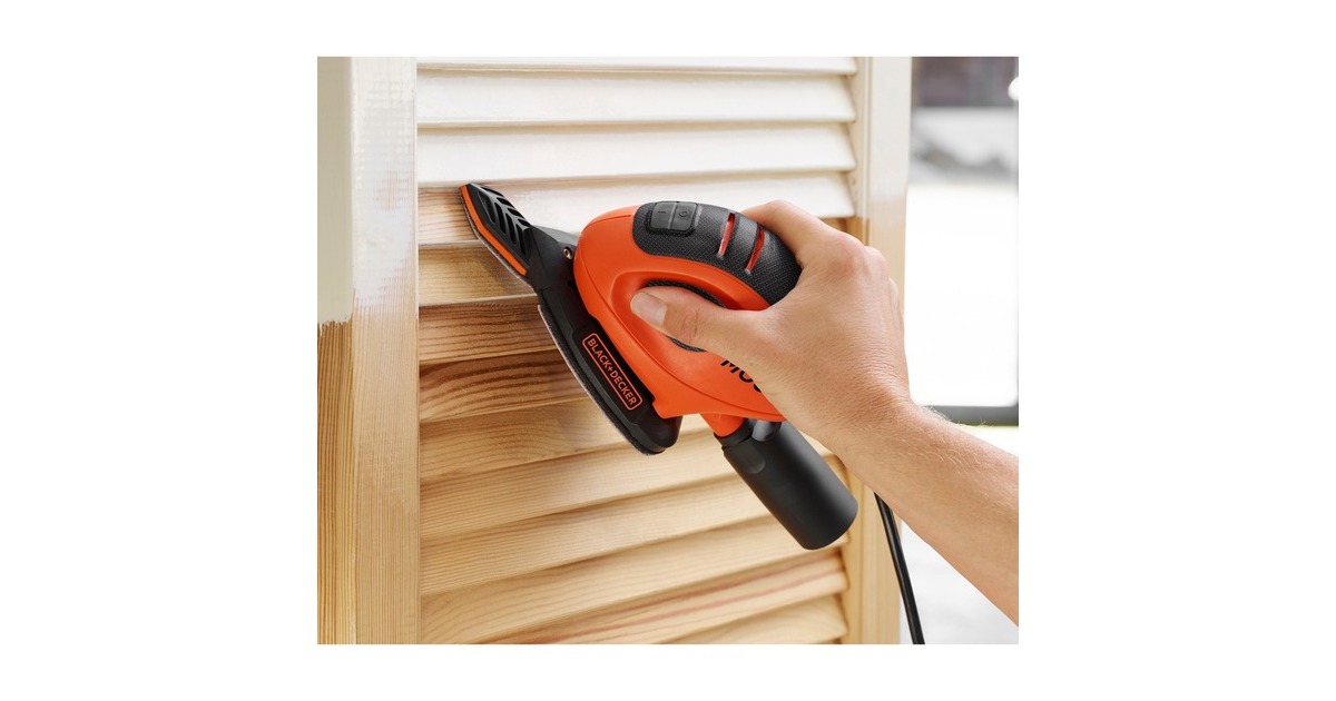 BLACK+DECKER Kompakt-Mouse BEW230K-QS, Deltaschleifer(orange/schwarz, 55 Watt, Koffer)