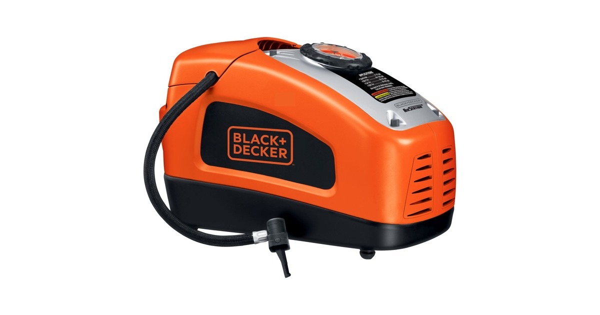 BLACK+DECKER Kompressor ASI300, 11bar, Luftpumpe(orange/schwarz, 12 Volt Zigarettenzünder-Anschluss)