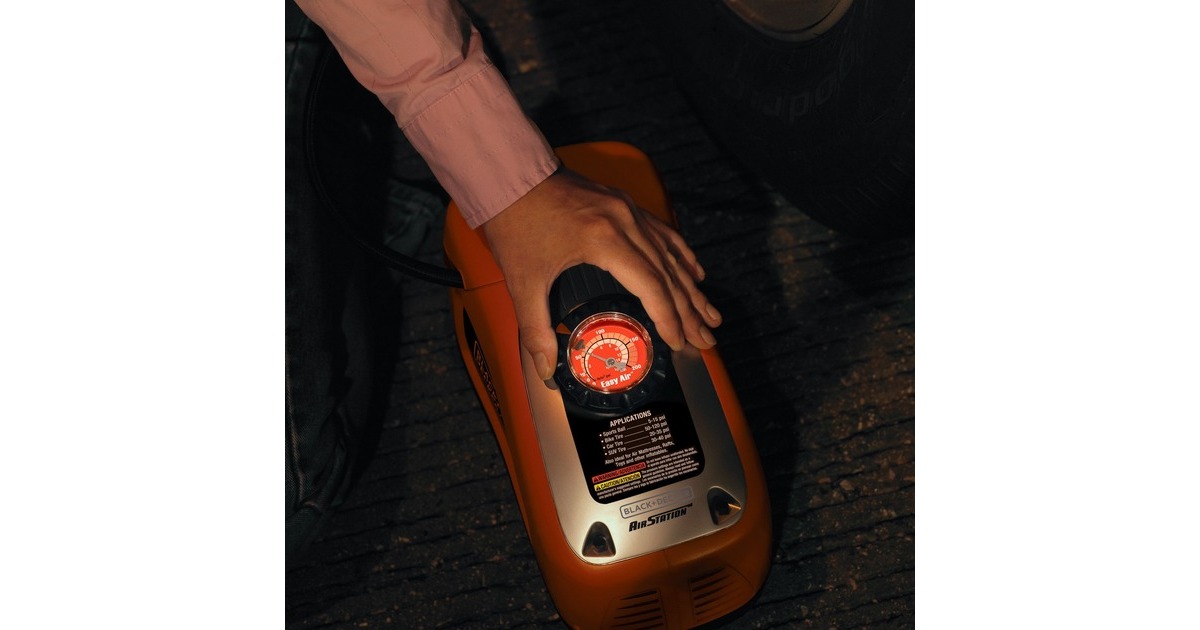 BLACK+DECKER Kompressor ASI300, 11bar, Luftpumpe(orange/schwarz, 12 Volt Zigarettenzünder-Anschluss)