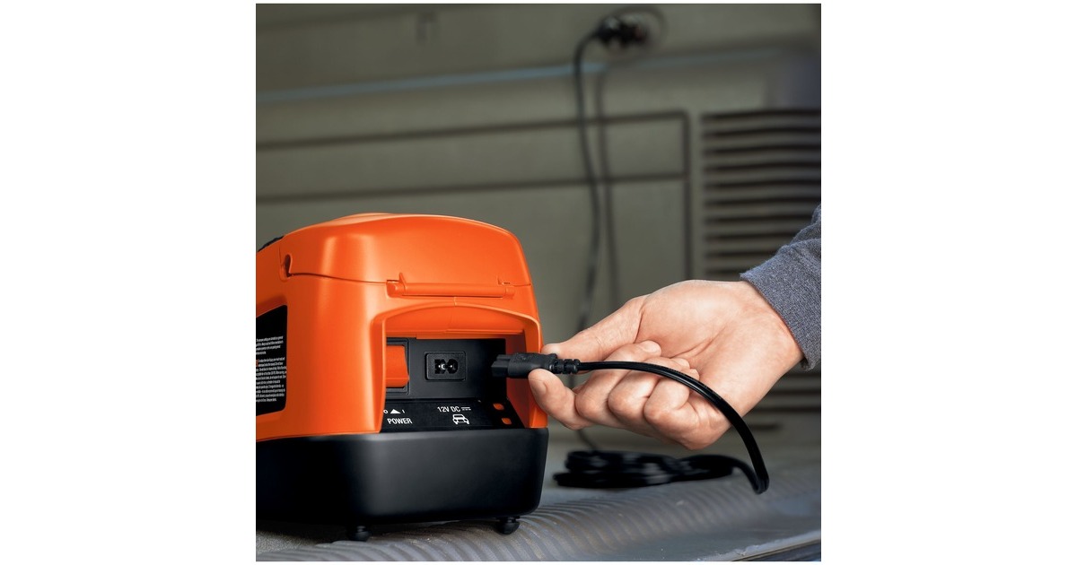 BLACK+DECKER Kompressor ASI300, 11bar, Luftpumpe(orange/schwarz, 12 Volt Zigarettenzünder-Anschluss)