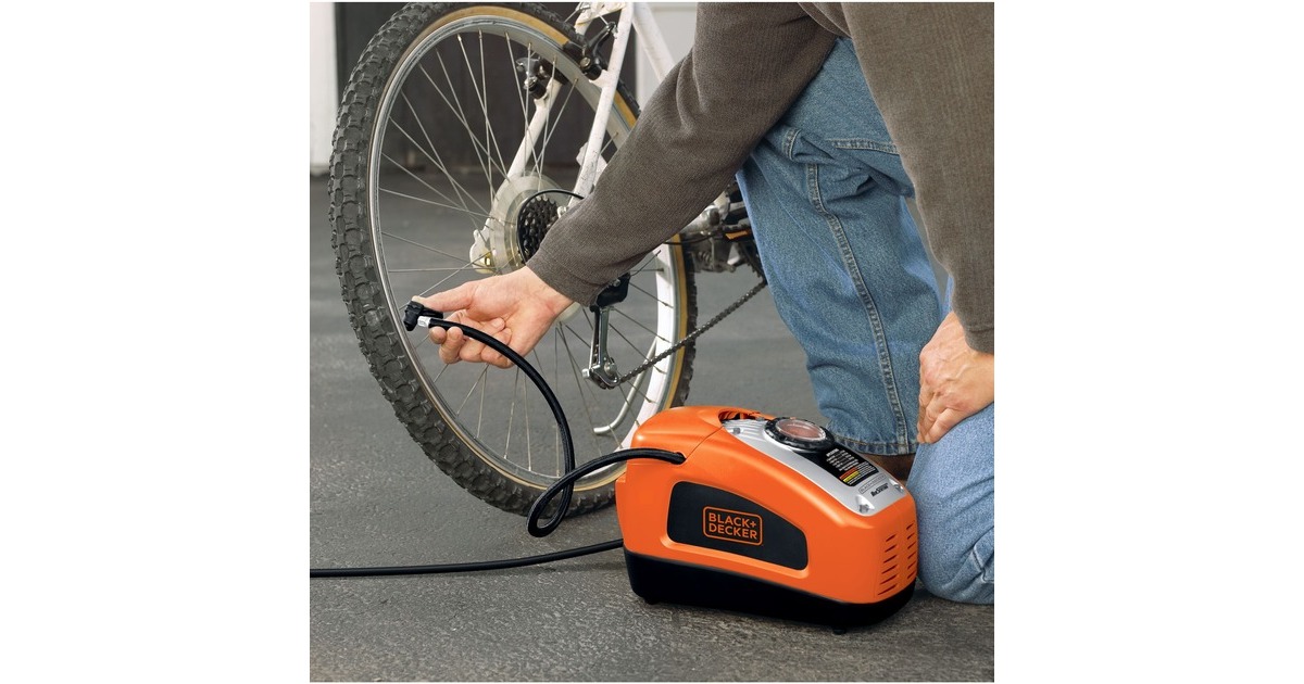 BLACK+DECKER Kompressor ASI300, 11bar, Luftpumpe(orange/schwarz, 12 Volt Zigarettenzünder-Anschluss)