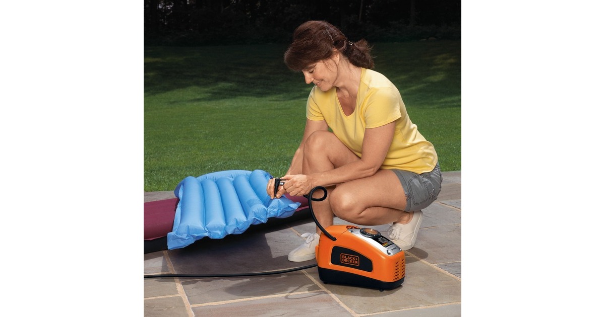 BLACK+DECKER Kompressor ASI300, 11bar, Luftpumpe(orange/schwarz, 12 Volt Zigarettenzünder-Anschluss)