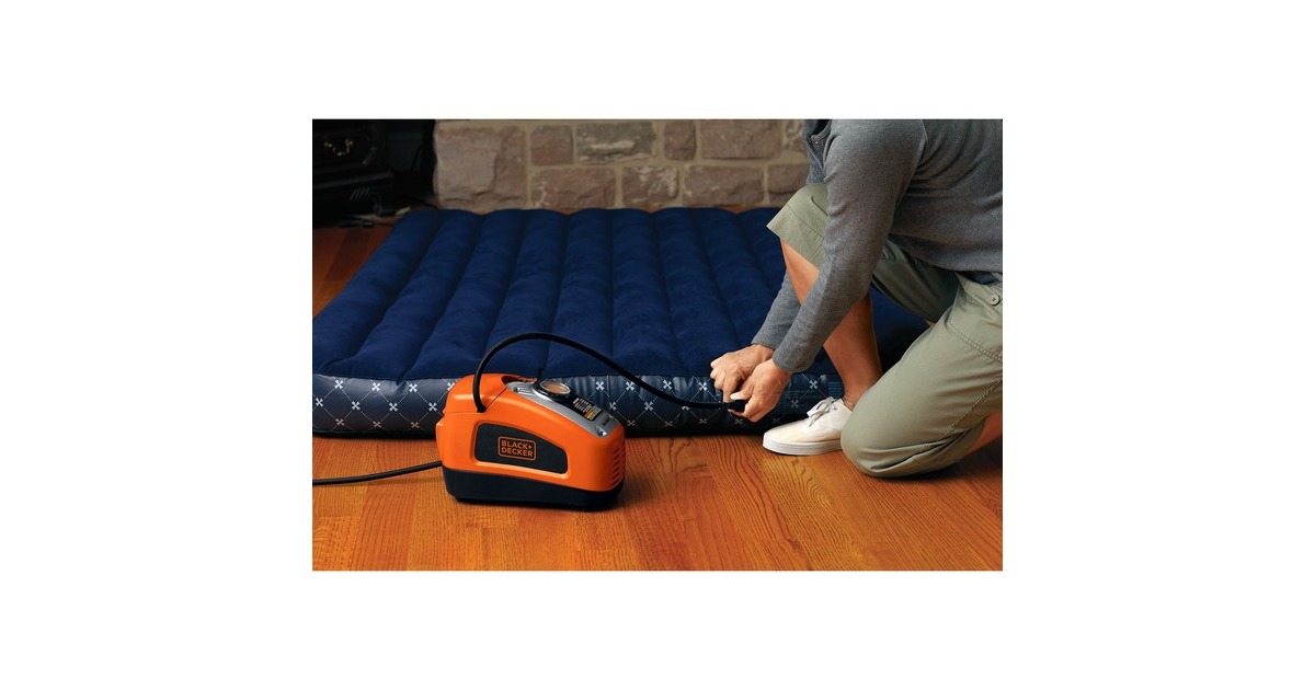 BLACK+DECKER Kompressor ASI300, 11bar, Luftpumpe(orange/schwarz, 12 Volt Zigarettenzünder-Anschluss)