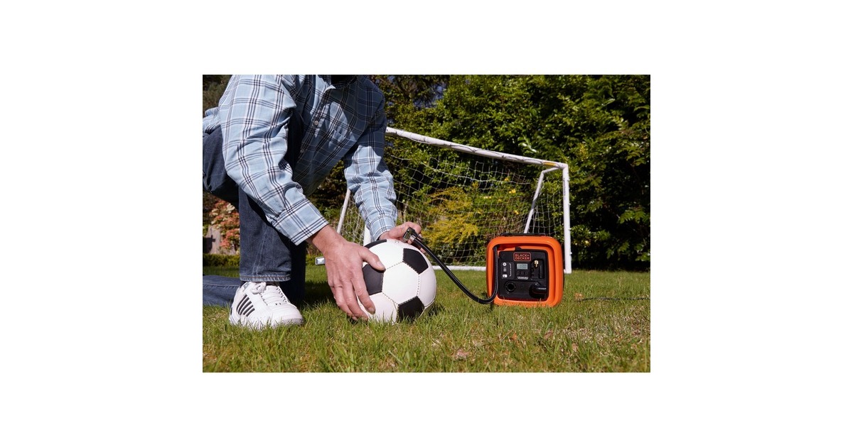 BLACK+DECKER Kompressor ASI400-XJ, 11bar, Luftpumpe(orange/schwarz, 12 Volt Zigarettenzünder-Anschluss)