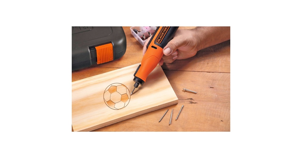 BLACK+DECKER Multifunktions-Werkzeug BCRT8IK-XJ, 7,2Volt(orange/schwarz, 52-teiliges Zubehör, im Koffer)