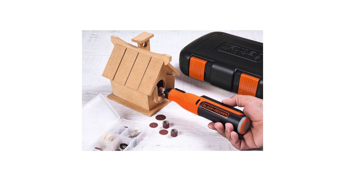 BLACK+DECKER Multifunktions-Werkzeug BCRT8IK-XJ, 7,2Volt(orange/schwarz, 52-teiliges Zubehör, im Koffer)