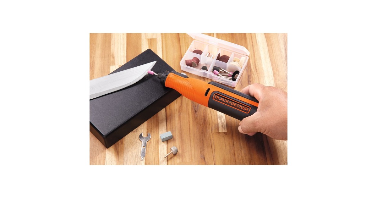 BLACK+DECKER Multifunktions-Werkzeug BCRT8IK-XJ, 7,2Volt(orange/schwarz, 52-teiliges Zubehör, im Koffer)
