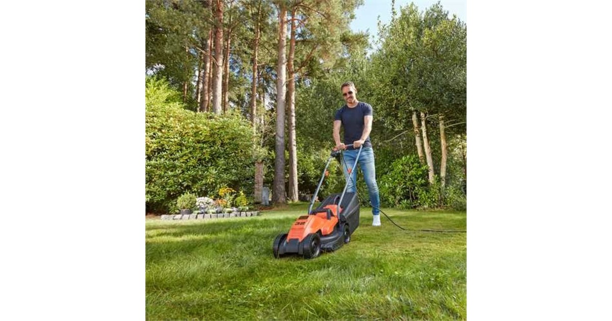 BLACK+DECKER Rasenmäher BEMW451-QS, 32cm(orange/schwarz, 1.200 Watt)