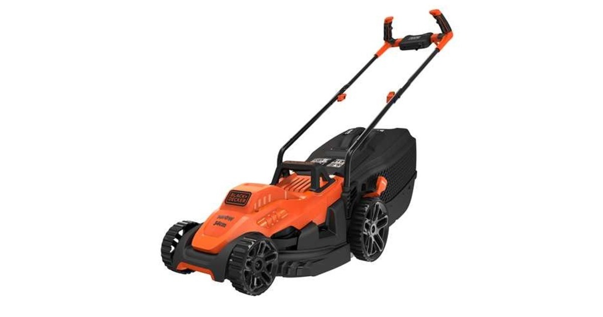 BLACK+DECKER Rasenmäher BEMW461BH-QS, 34cm(orange/schwarz, 1.400 Watt)