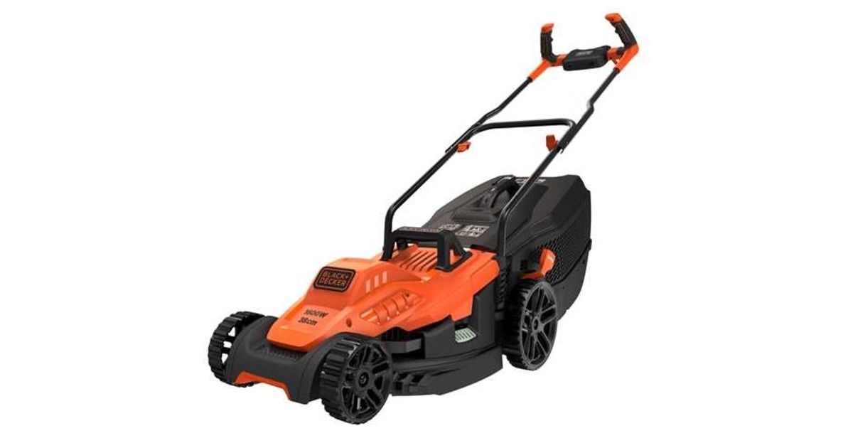 BLACK+DECKER Rasenmäher BEMW471BH-QS, 38cm(orange/schwarz, 1.600 Watt)