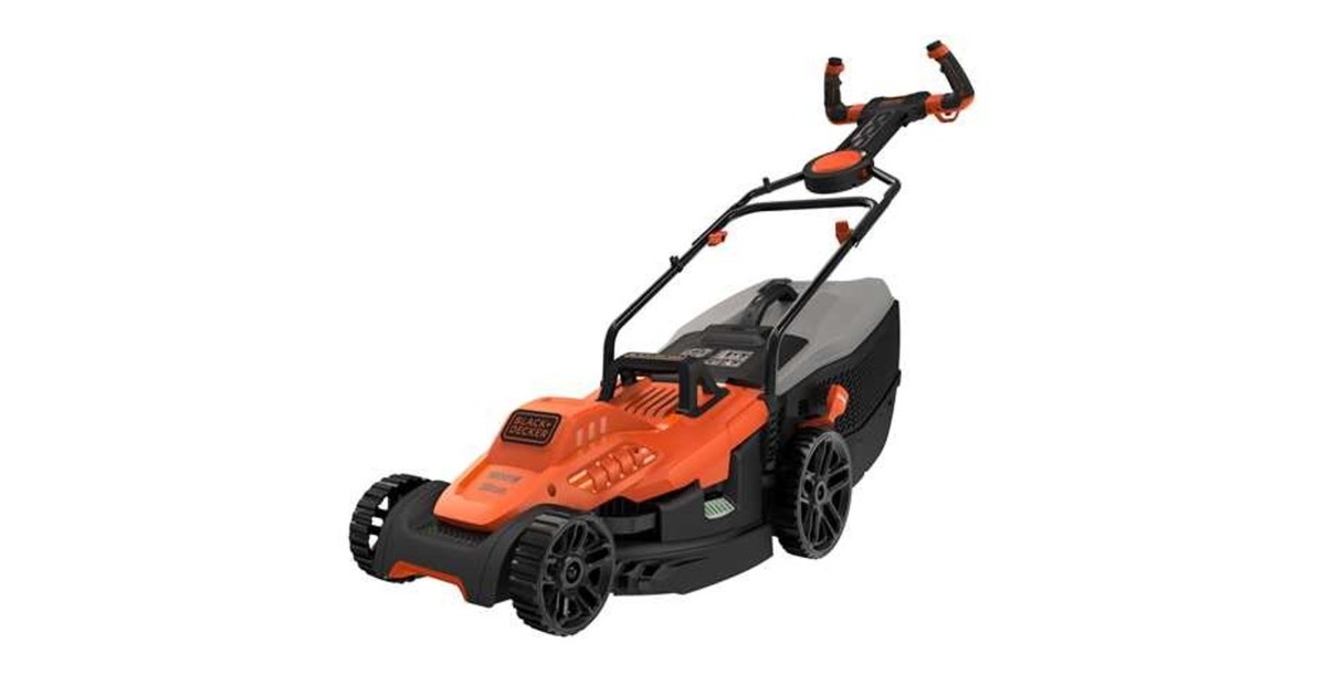 BLACK+DECKER Rasenmäher BEMW471ES-QS, 38cm(orange/schwarz, 1.600 Watt)