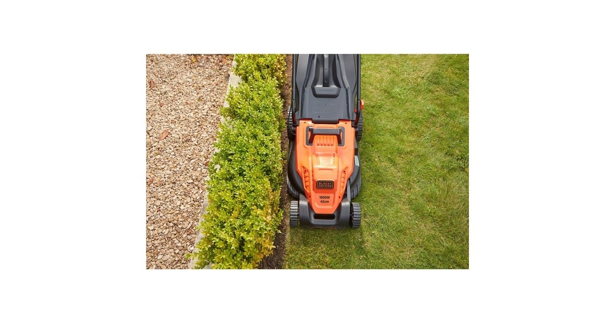 BLACK+DECKER Rasenmäher BEMW481BH-QS, 42cm(orange/schwarz, 1.800 Watt)
