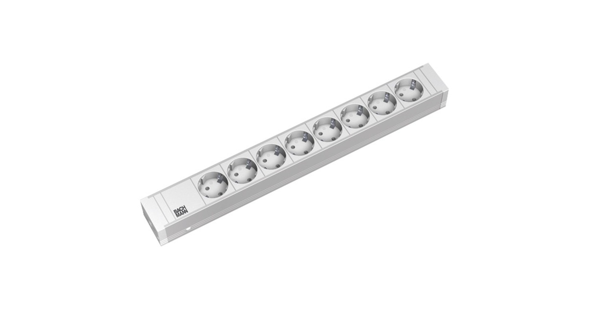 Bachmann 19" IT PDU Steckdosenleiste Basic 8-fach, 1,5HE(weiß, 2 Meter)