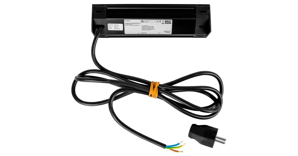 Bachmann CASIA 2 Steckdosenleiste 3-fach, kurz, Wand- oder Eckmontage(edelstahl, 2 Meter Kabel)