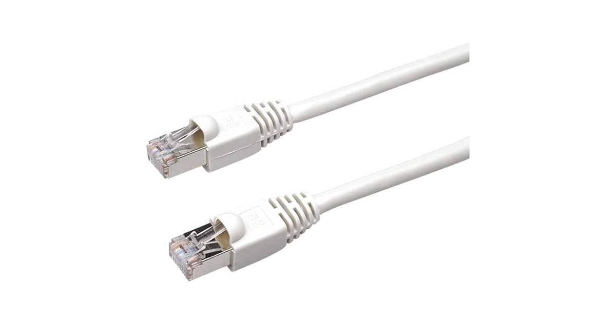Bachmann CAT6a RJ45 Patch-Kabel(weiß, 5 Meter, geschirmt)