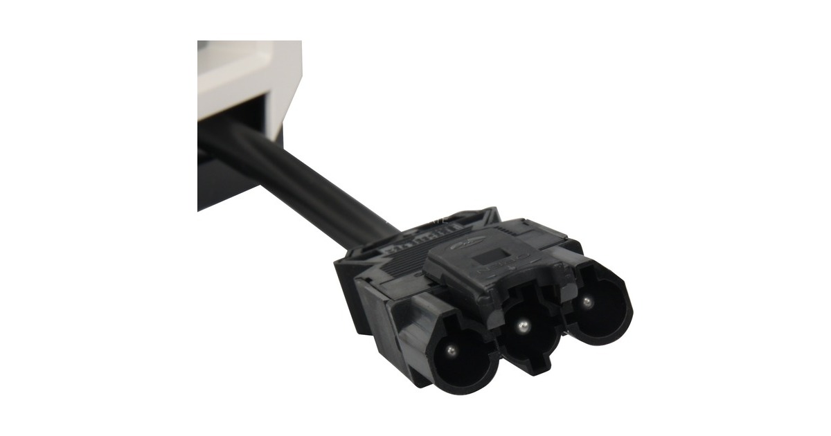 Bachmann DESK 2 Steckdosenleiste 4-fach, 3x Strom, 1x Custom Modul(weiß/schwarz, mit Haltewinkeln)