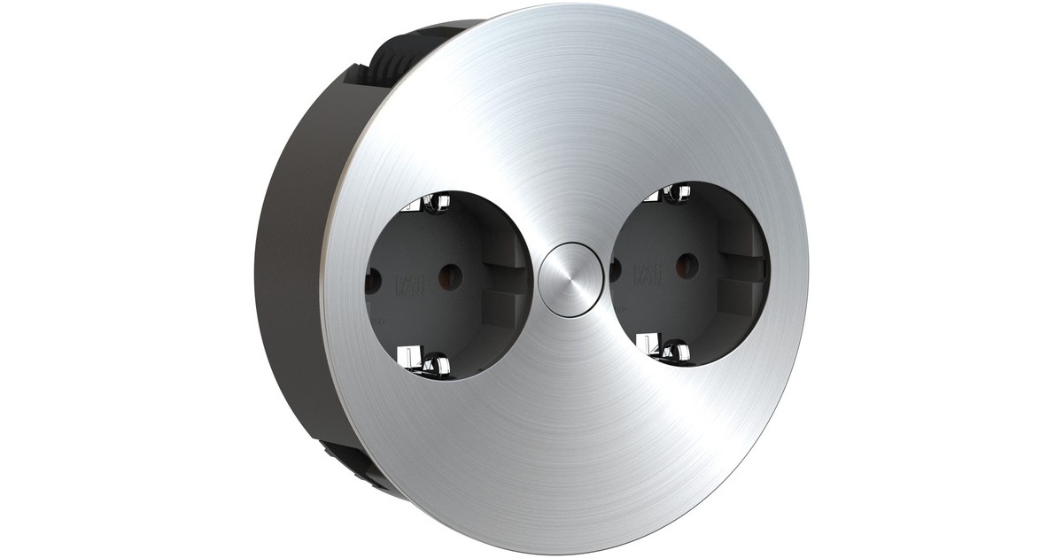 Bachmann Einbausteckdose TWIST 2S, 2-fach(edelstahl, 2x Schutzkontakt)