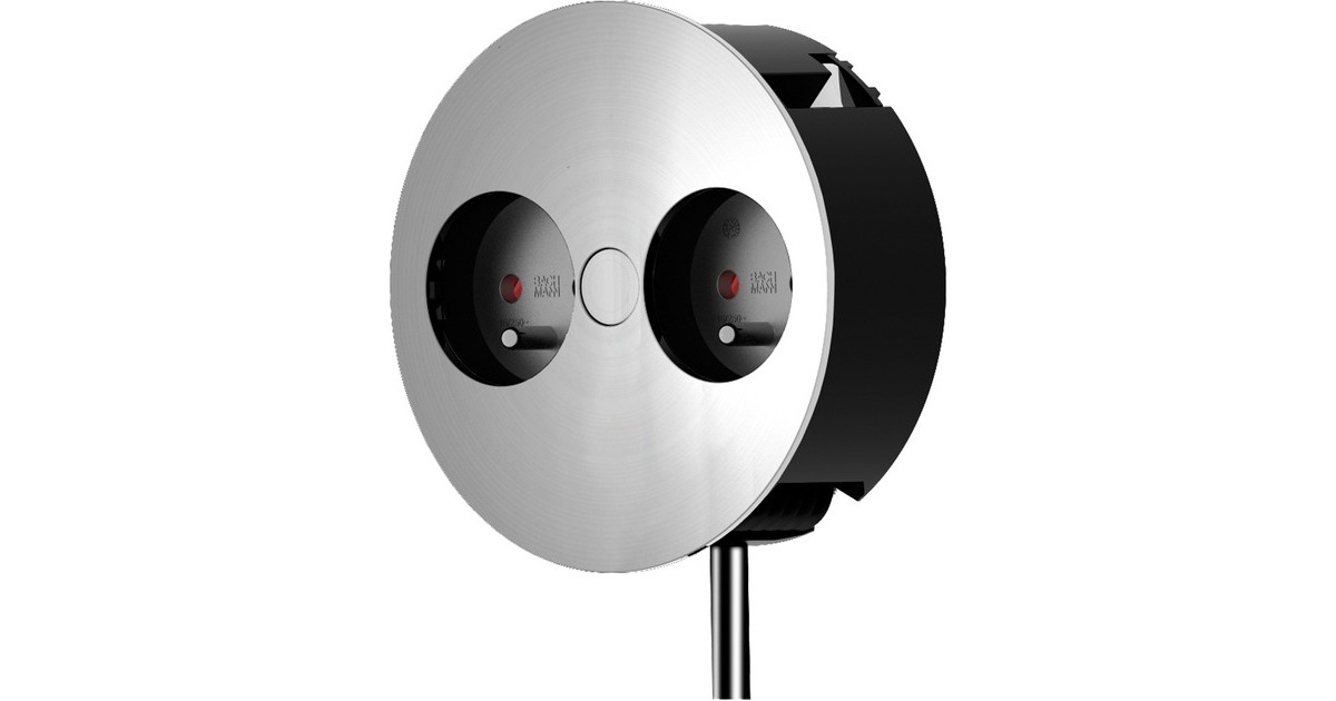 Bachmann Einbausteckdose TWIST 2S, 2-fach(edelstahl, 2x UTE Schutzkontakt (für Frankreich, Belgien))