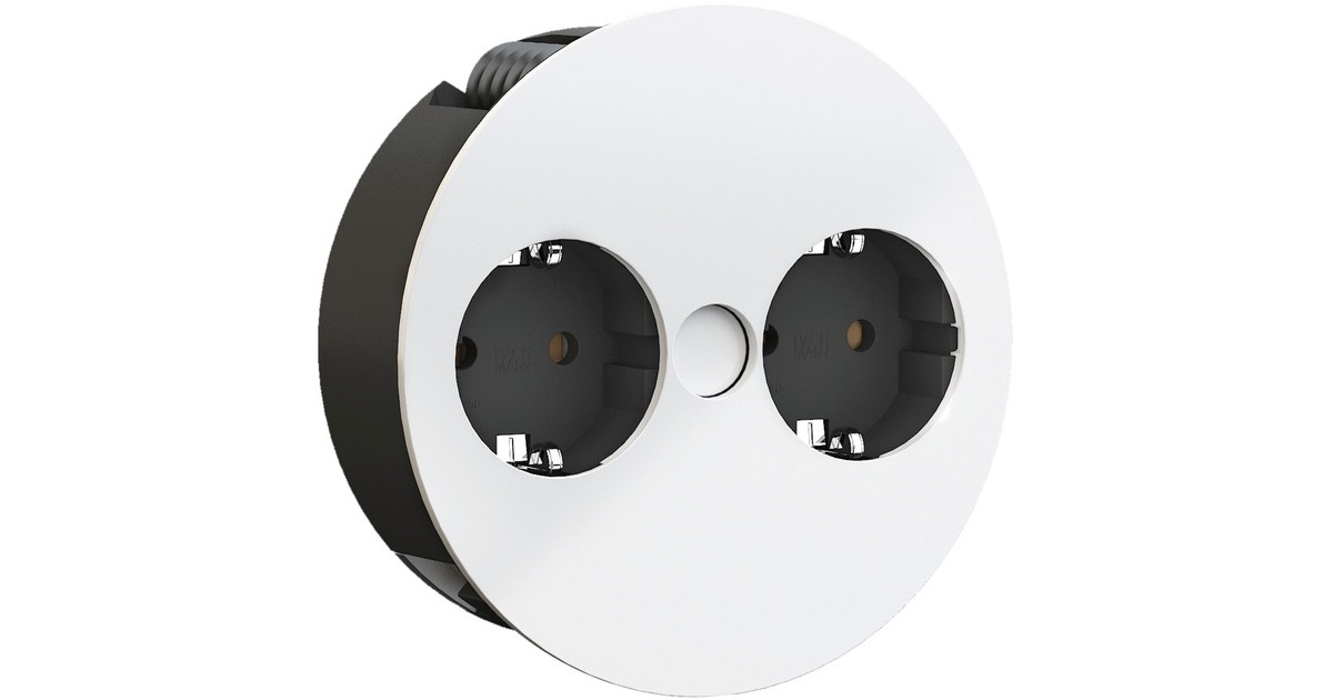 Bachmann Einbausteckdose TWIST 2-fach(weiß (matt), 2x Schutzkontakt)