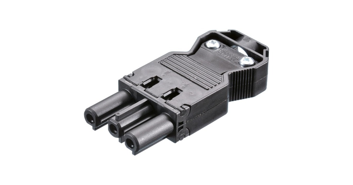 Bachmann Gerätebuchse GST18i3 mit Schraubanschluss, Stecker(schwarz, ohne Kabel)